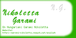 nikoletta garami business card